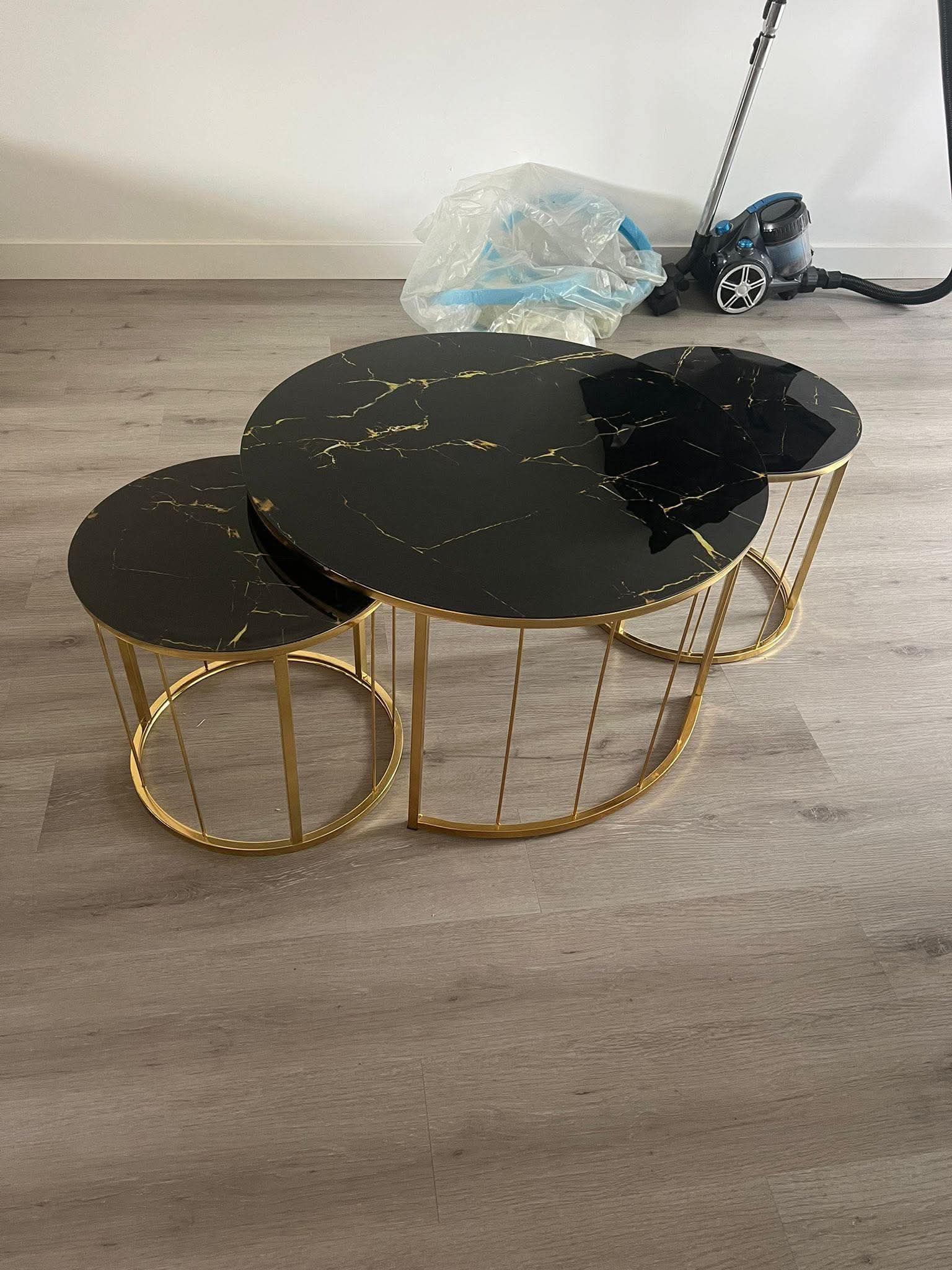 Salontafelset Zwart Goud — 3-Delig