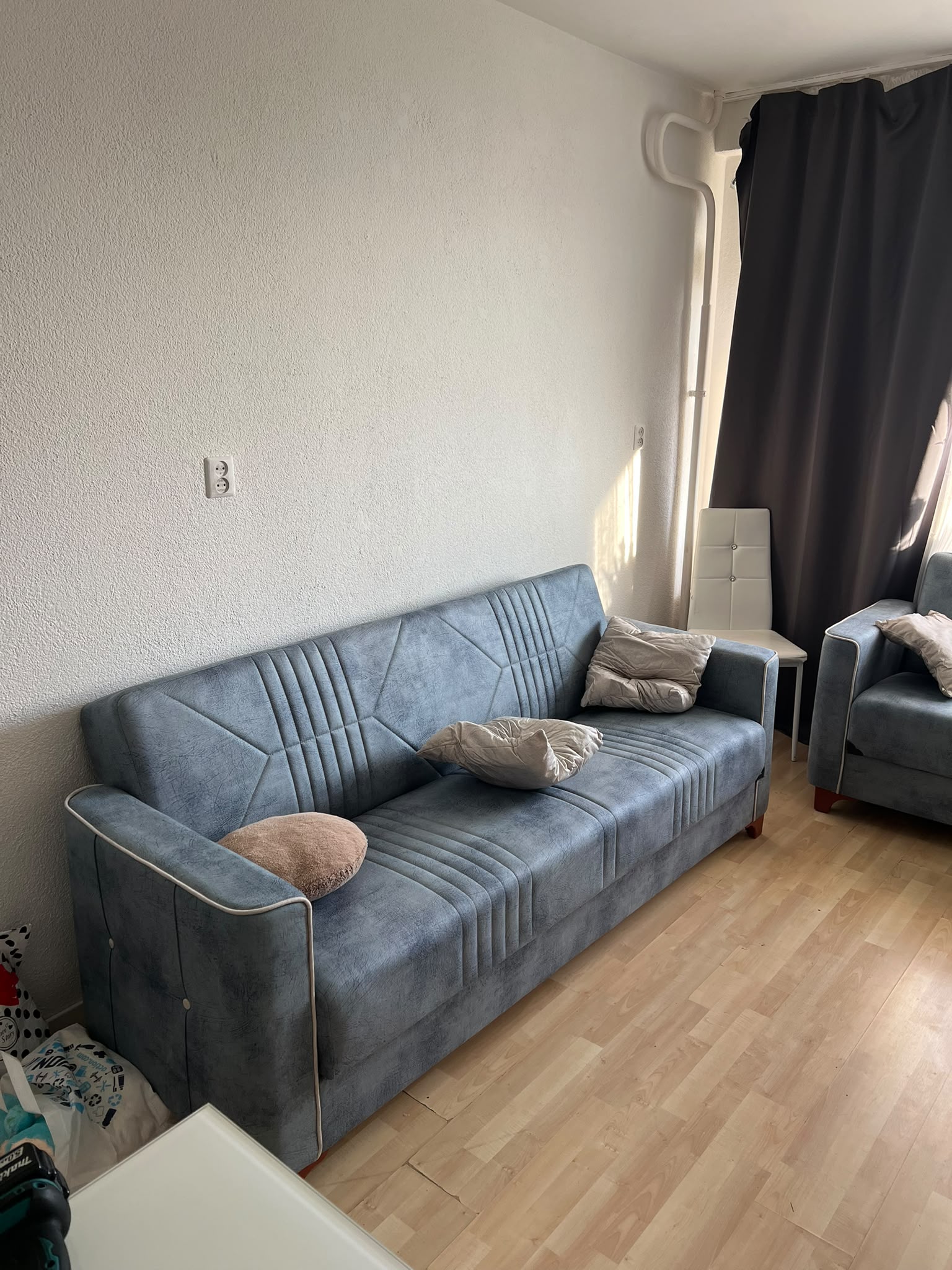 Slaapbank met Opbergruimte — Blauw Grijs